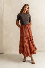 Blair Boat Neck Top in Charcoal