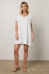 Pattie Floral Babydoll Dress in Blue